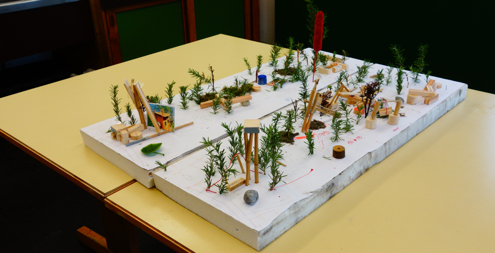 Ein selbstgebautes Modell der Kinder für die Neugestaltung des Beseleparks